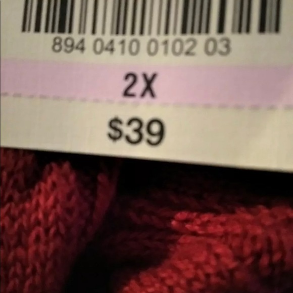 New!!St John’s Bay Cotton Cable Knit Women's Sweater V-Neck Size 2X red pepper - Picture 3 of 7